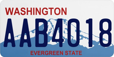 WA license plate AAB4018