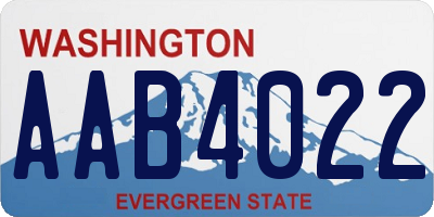 WA license plate AAB4022