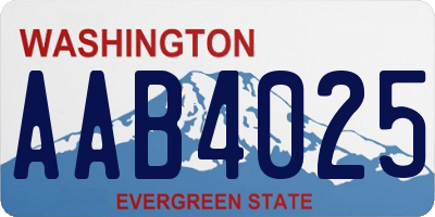 WA license plate AAB4025