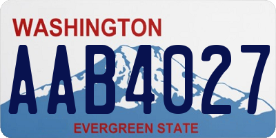 WA license plate AAB4027