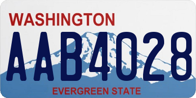 WA license plate AAB4028