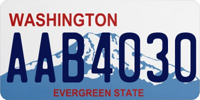 WA license plate AAB4030