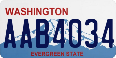 WA license plate AAB4034