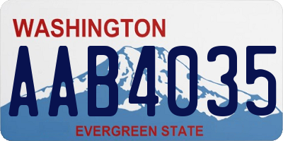 WA license plate AAB4035