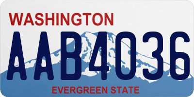 WA license plate AAB4036