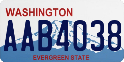 WA license plate AAB4038