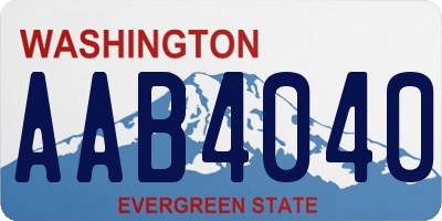 WA license plate AAB4040