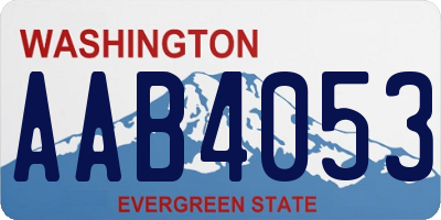 WA license plate AAB4053