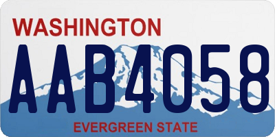 WA license plate AAB4058