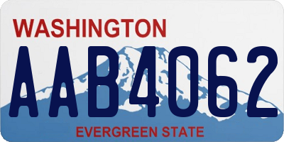 WA license plate AAB4062
