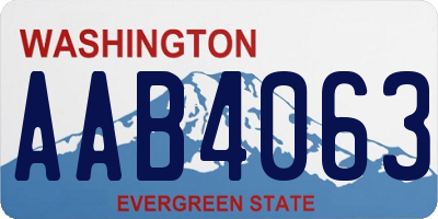 WA license plate AAB4063