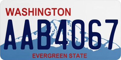 WA license plate AAB4067