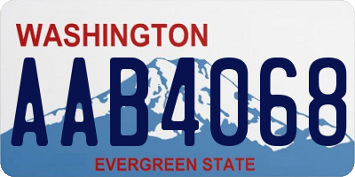 WA license plate AAB4068