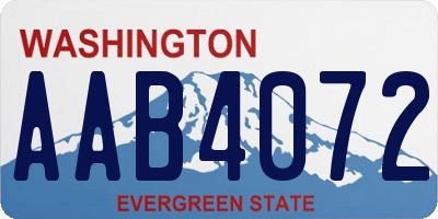 WA license plate AAB4072