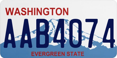 WA license plate AAB4074