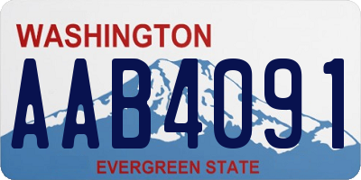 WA license plate AAB4091