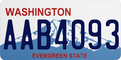 WA license plate AAB4093