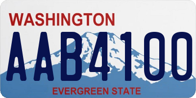 WA license plate AAB4100