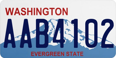 WA license plate AAB4102