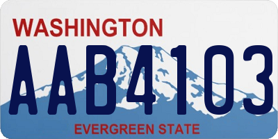 WA license plate AAB4103