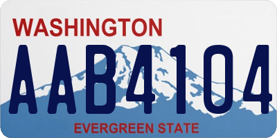 WA license plate AAB4104