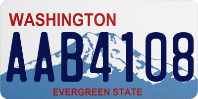 WA license plate AAB4108