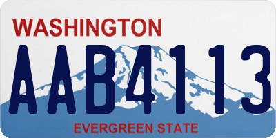 WA license plate AAB4113