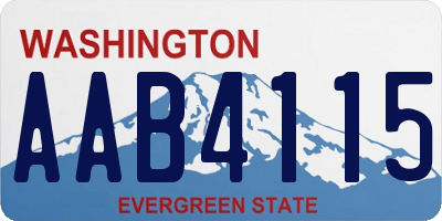 WA license plate AAB4115