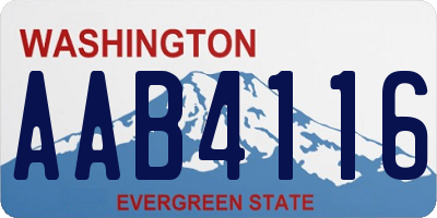 WA license plate AAB4116