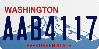 WA license plate AAB4117