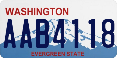 WA license plate AAB4118