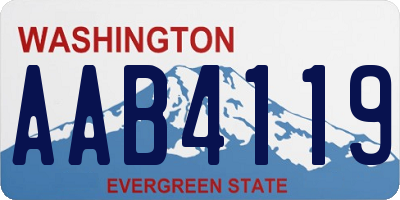 WA license plate AAB4119