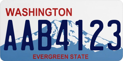 WA license plate AAB4123