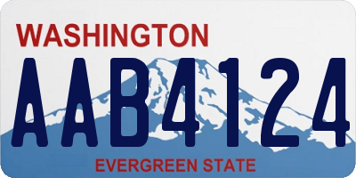 WA license plate AAB4124