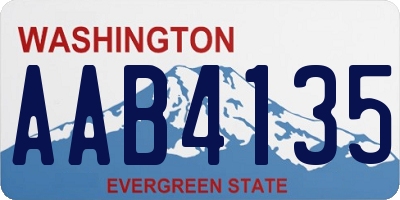 WA license plate AAB4135