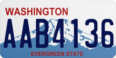 WA license plate AAB4136