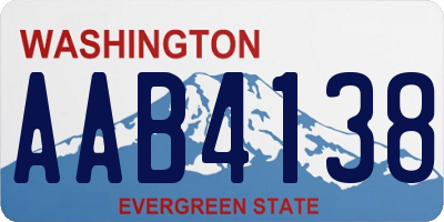 WA license plate AAB4138