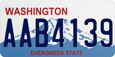 WA license plate AAB4139