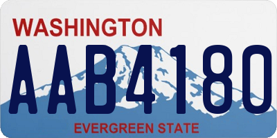 WA license plate AAB4180