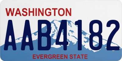 WA license plate AAB4182