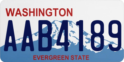 WA license plate AAB4189