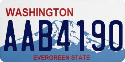 WA license plate AAB4190