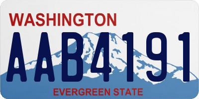 WA license plate AAB4191