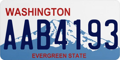 WA license plate AAB4193