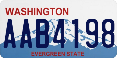 WA license plate AAB4198