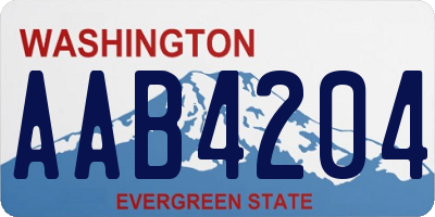 WA license plate AAB4204