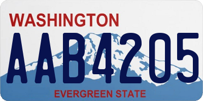 WA license plate AAB4205