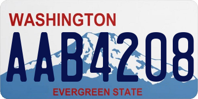 WA license plate AAB4208