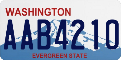 WA license plate AAB4210
