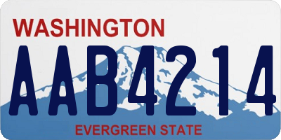 WA license plate AAB4214
